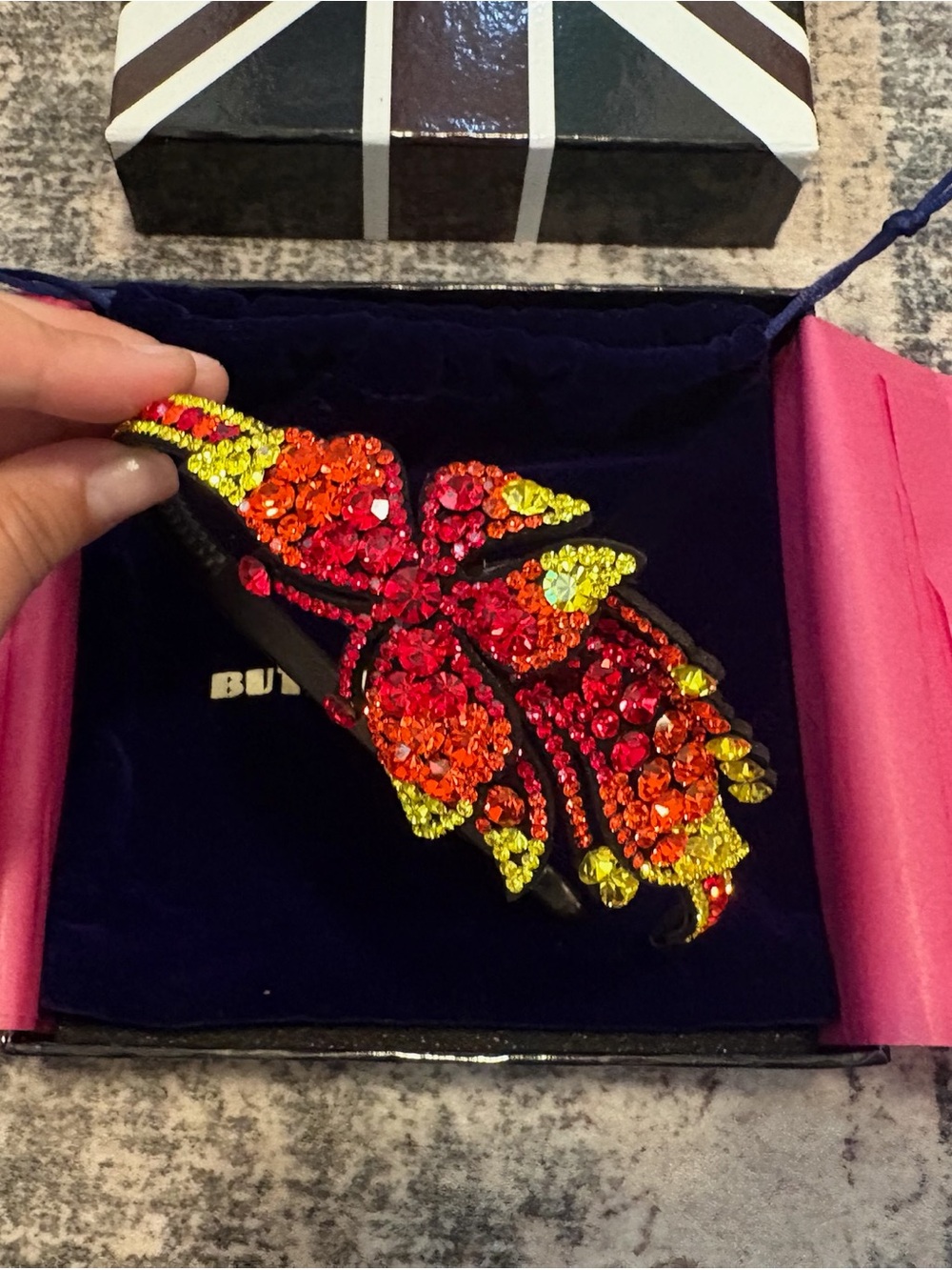 Butler & Wilson Crystal Butterfly Headband with Original Box
